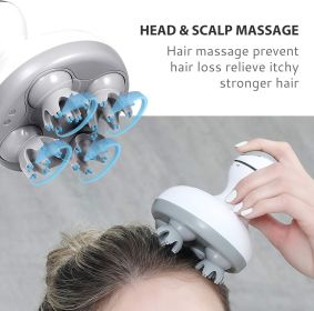 Electric Cordless Hair Scalp Massager with Kneading 84 Massage Nodes, Handheld Portable Head Scratcher Massager for Hair Growth